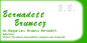 bernadett brumecz business card